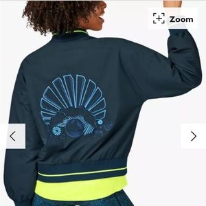 Sweaty Betty Teal Embroidered Bomber Jacket NEARLY NEW size S